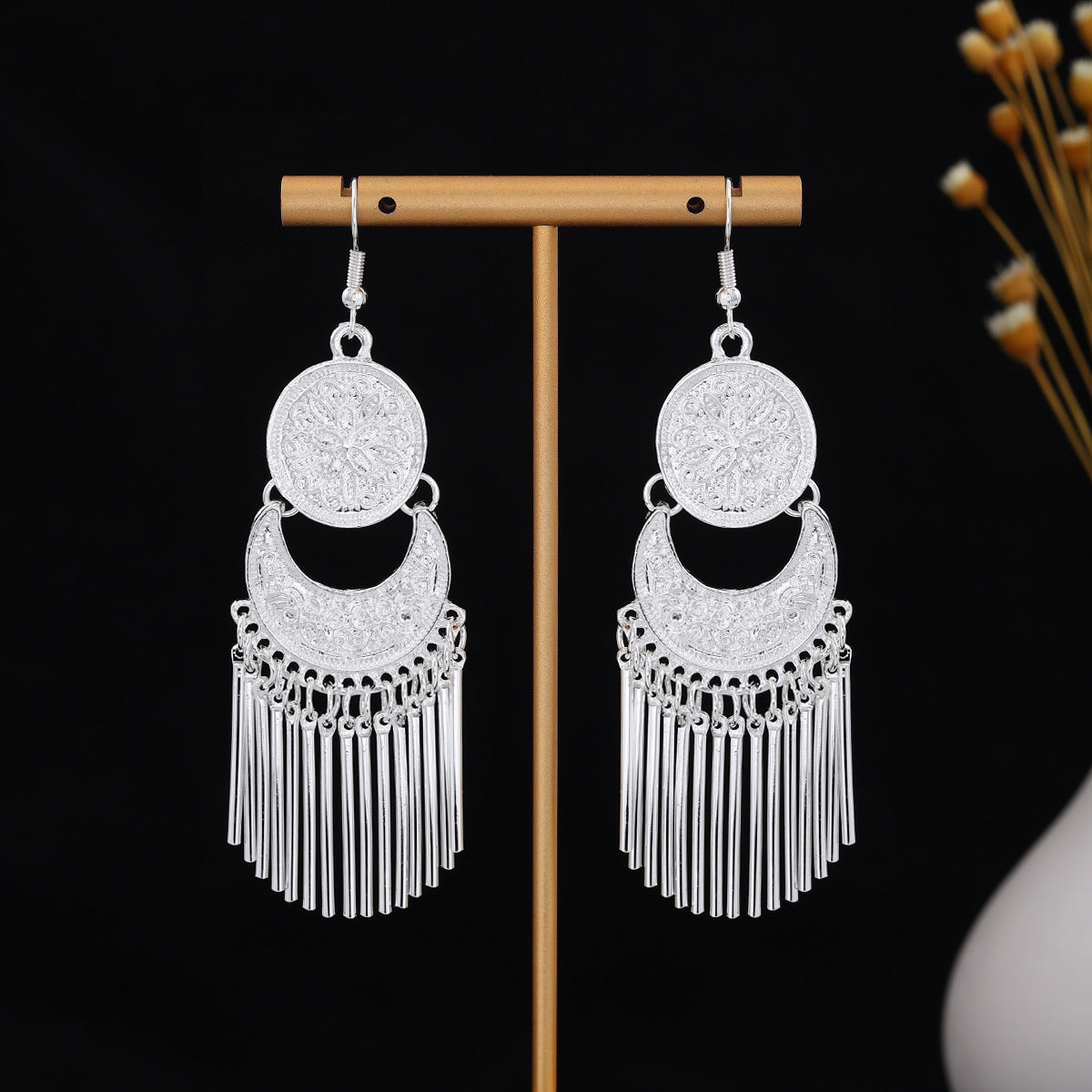 E6,Miao silver earrings