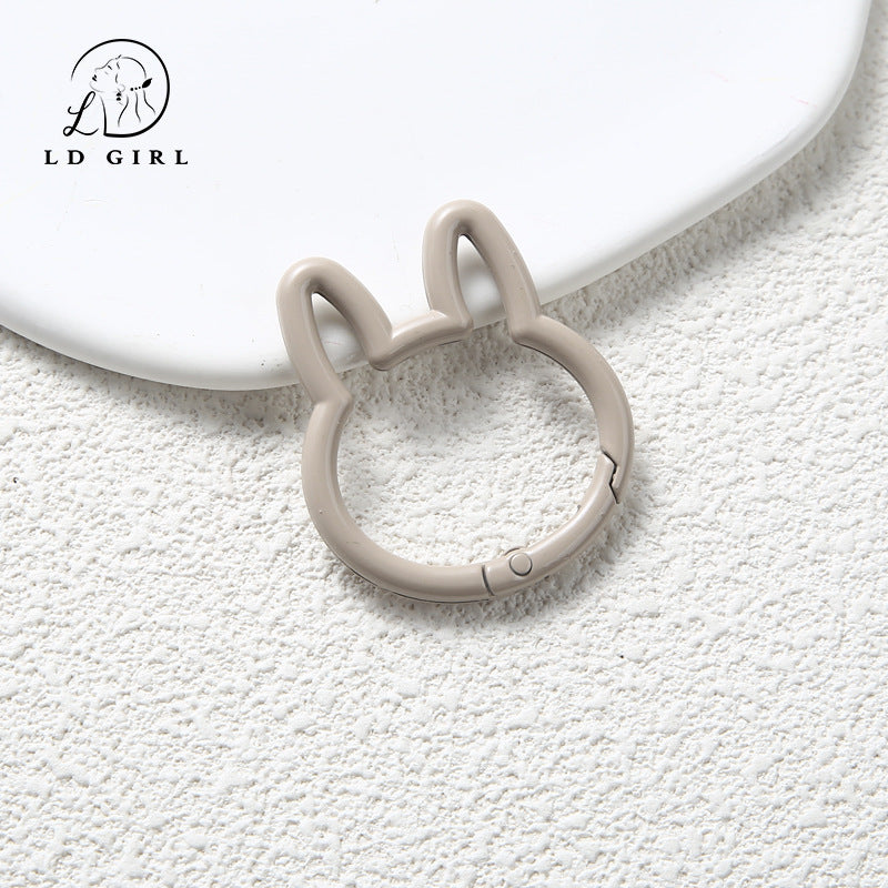 A large rabbit spring buckle, open ring, colorful spring ring