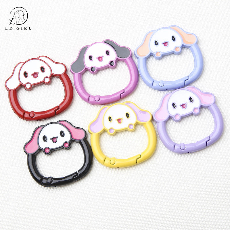 A big-eared dog spring buckle, open ring, dog spring ring, DIY mobile phone chain keychain.