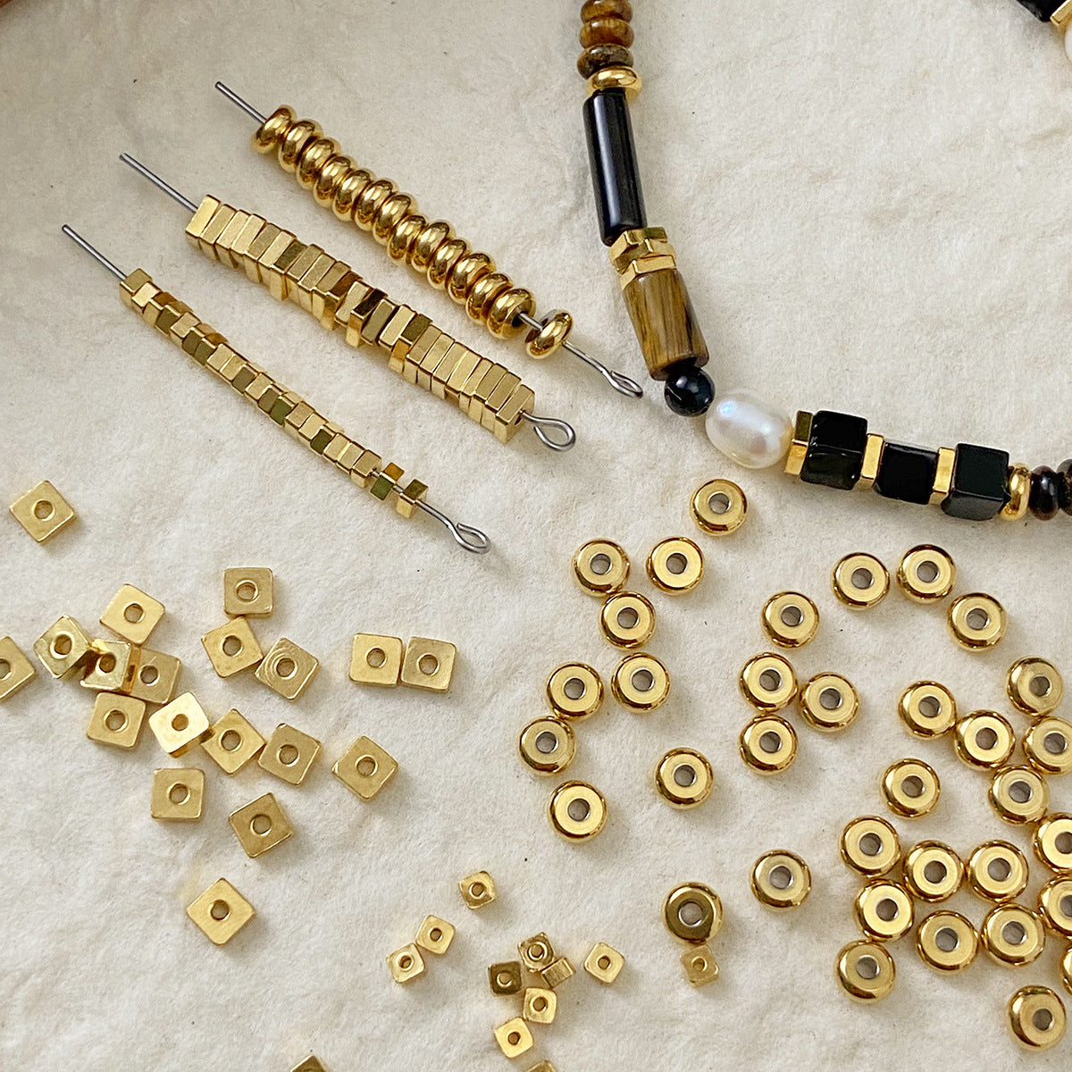 Color retention/stainless steel/gold plated/square/round/spacer/DIY accessories