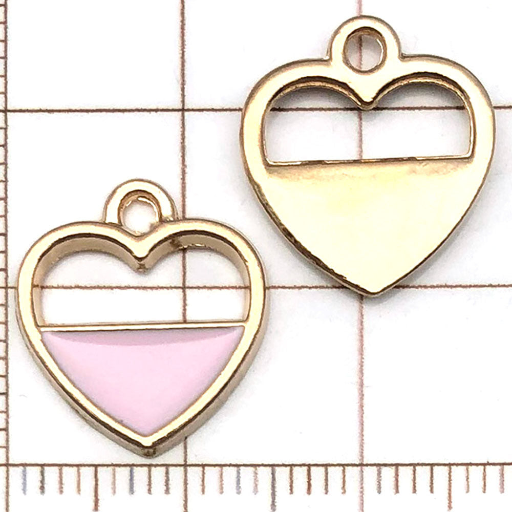 NO.20-3 Pink gold plated enamel charm