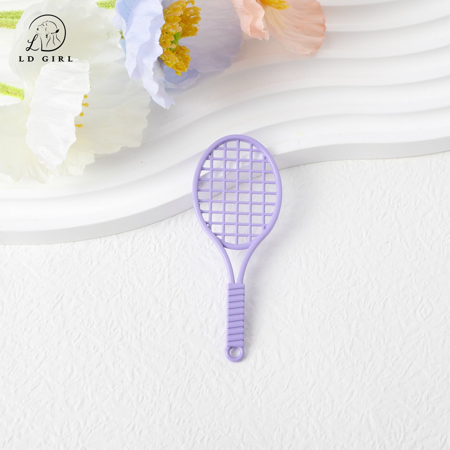 A tennis racket, badminton pendant, jewelry accessories, DIY bracelet, keychain
