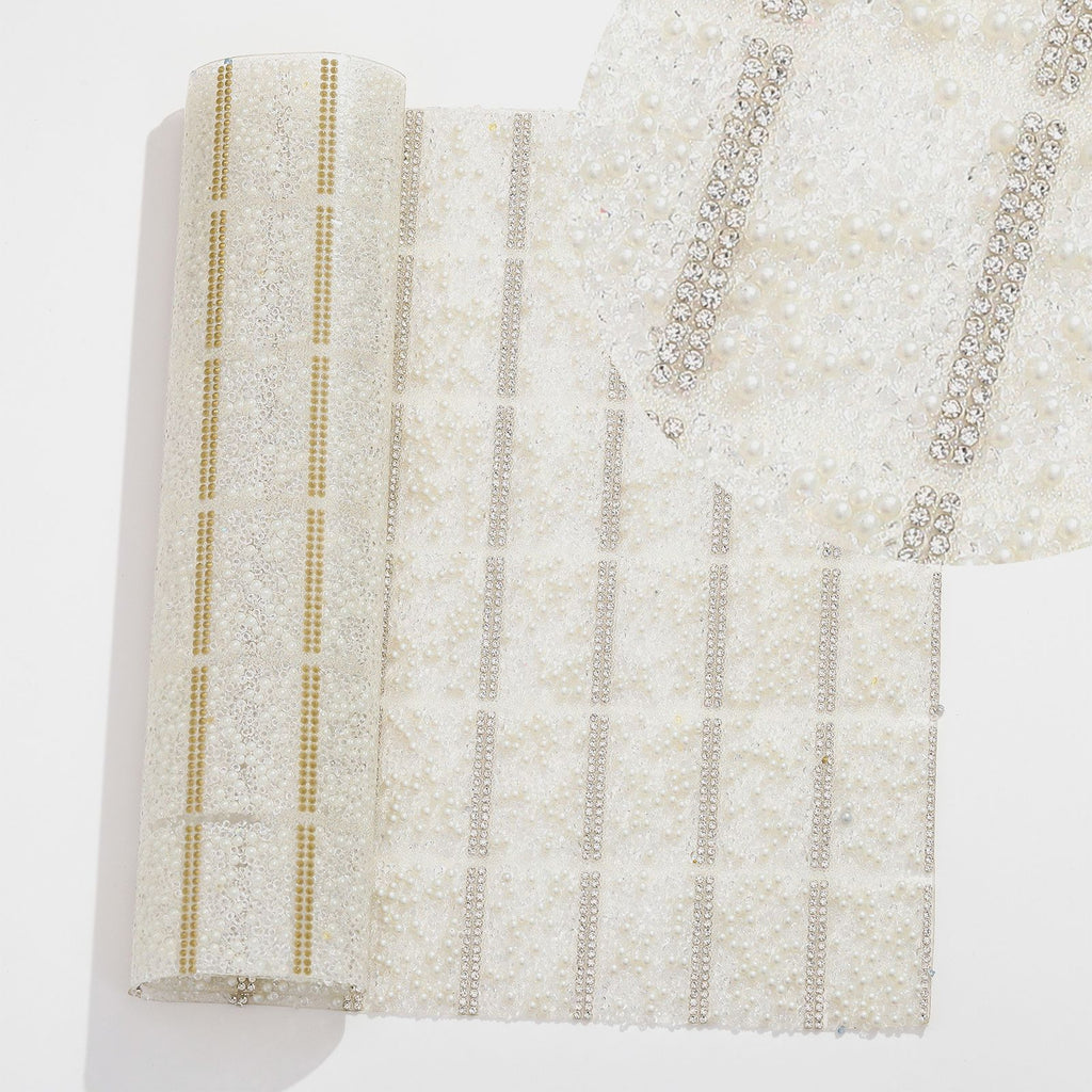 7-Color Pointed bottom with pearl double-sided glue square diamond piece [whole piece 24 * 40cm small square 3 * 4cm]