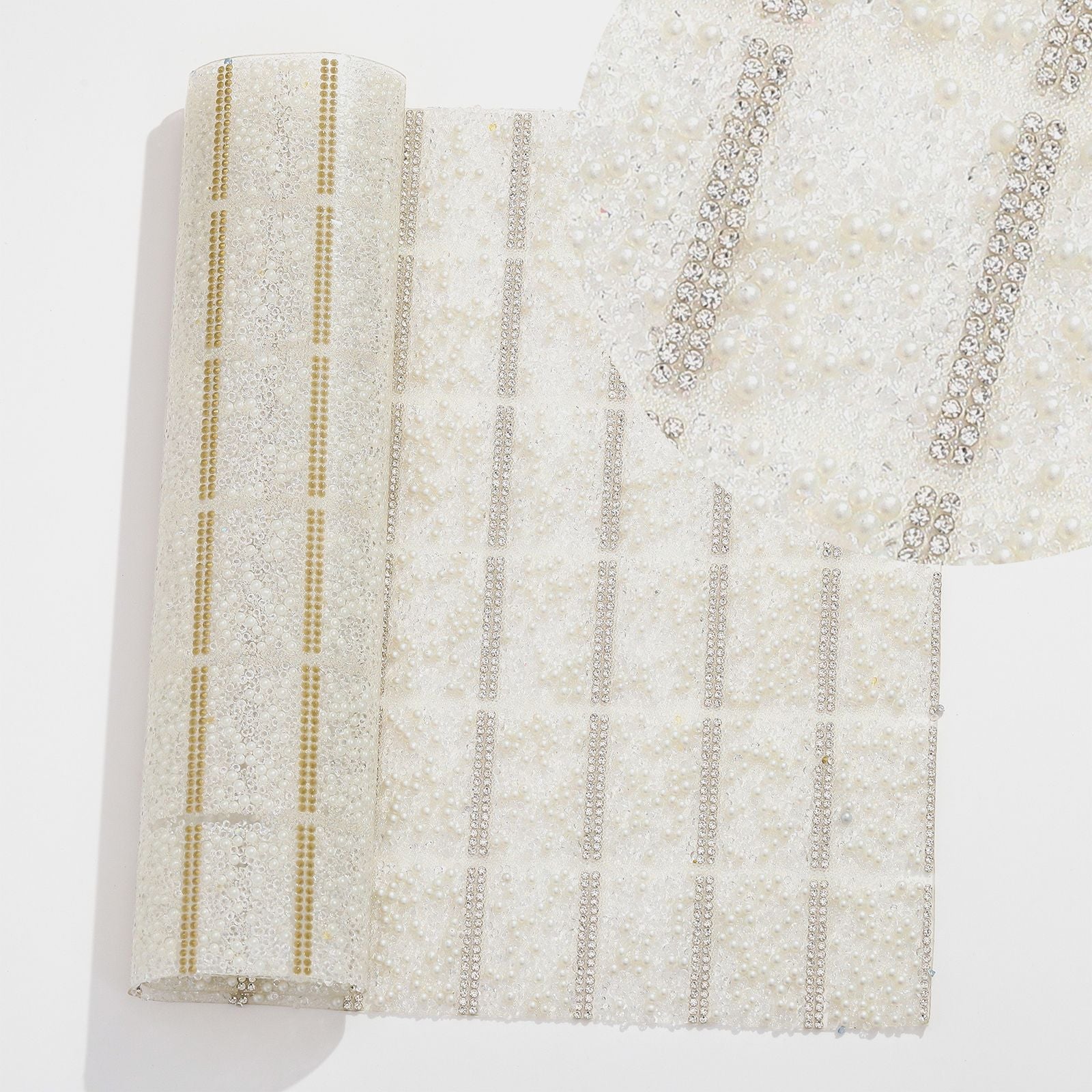 7-Color Pointed bottom with pearl double-sided glue square diamond piece [whole piece 24 * 40cm small square 3 * 4cm]