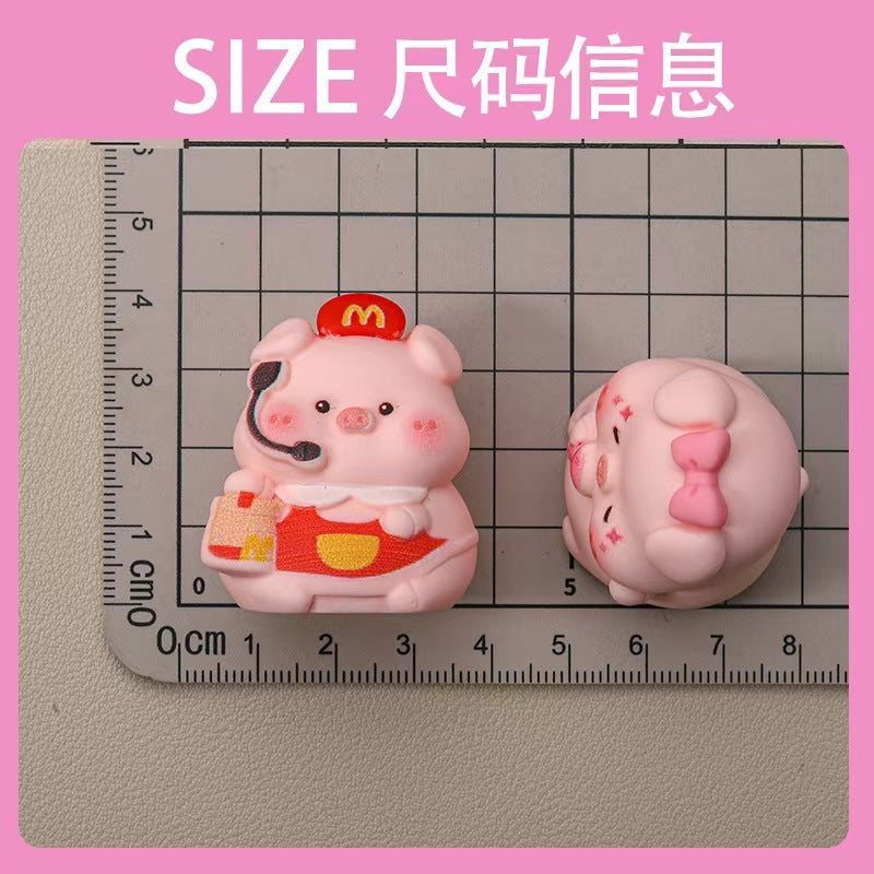 Professional piggy resin ornament, pendant set