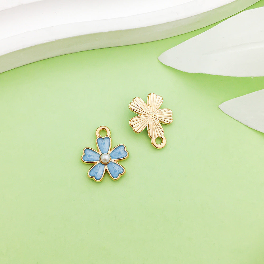 NO.22-3 lake blue mixed 31 assorted gold plated enamel charm