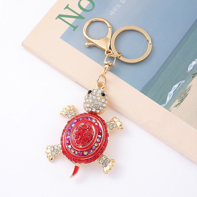 9-Type Colorful Ocean Animal Diamond Wallet Pendant Key Ring