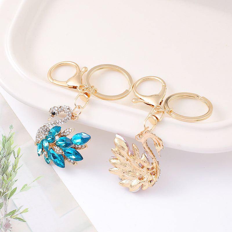 5-Color Diamond Swan Car, Keychain, Pendant, Cute Ladies Bag Accessories