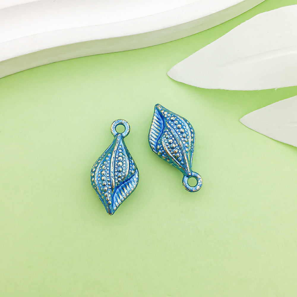 NO.22-3 lake blue mixed 31 assorted gold plated enamel charm