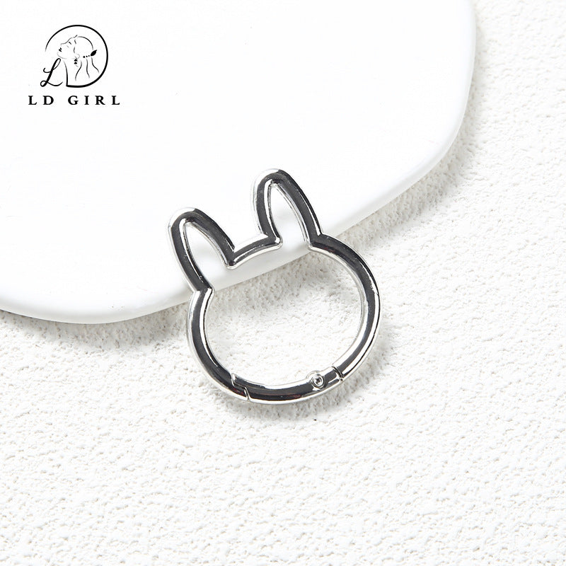 A large rabbit spring buckle, open ring, colorful spring ring