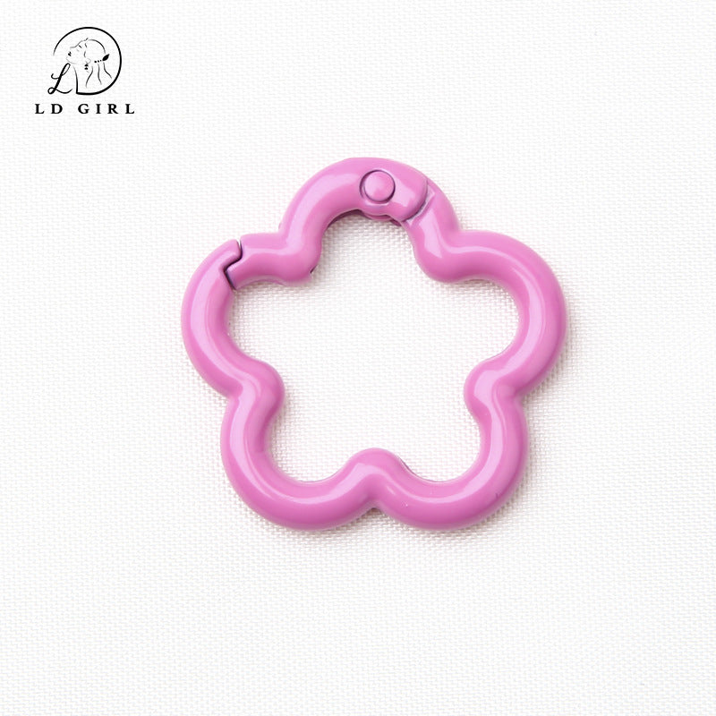 A large flower spring chain, DIY keychain