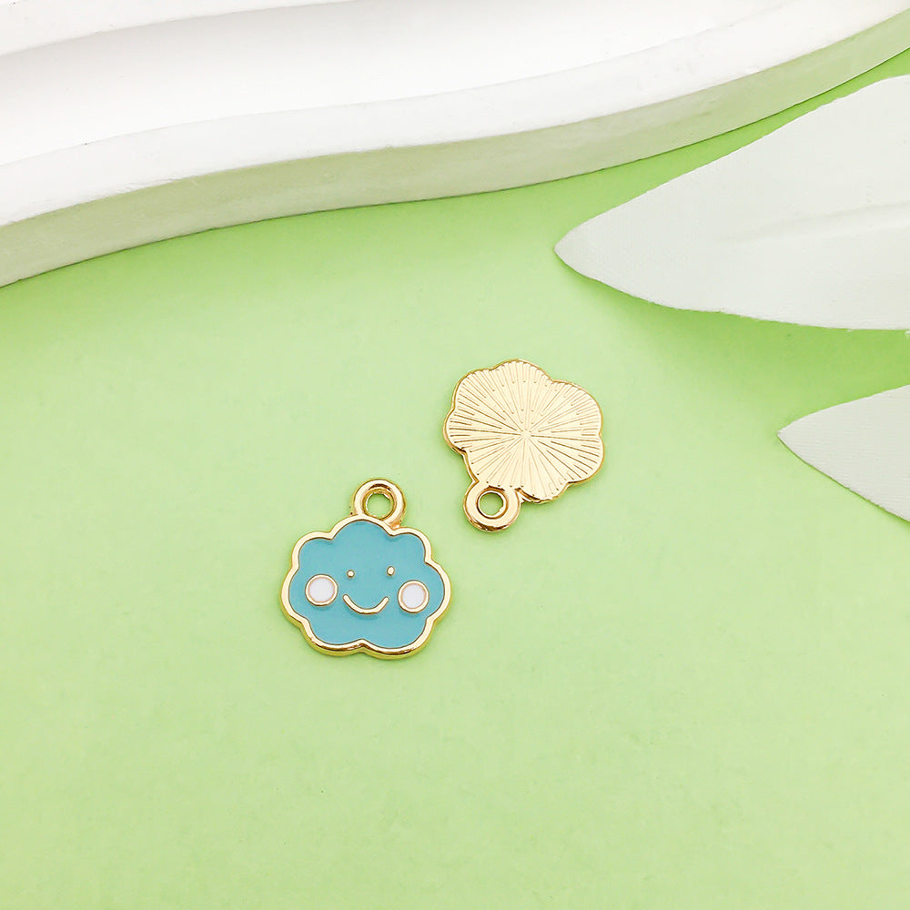 NO.22-3 lake blue mixed 31 assorted gold plated enamel charm