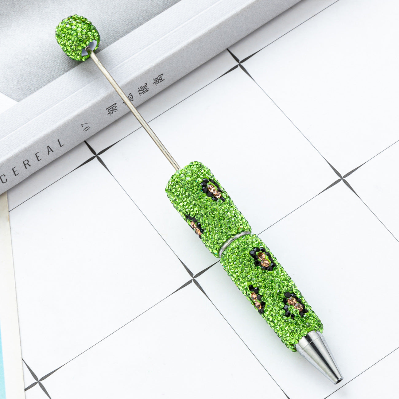 DIY Leopard print bead pen, handmade sticker drill pen