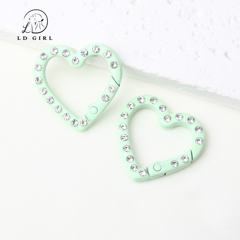 A25mm diamond set, love spring buckle, open ring, DIY jewelry accessories