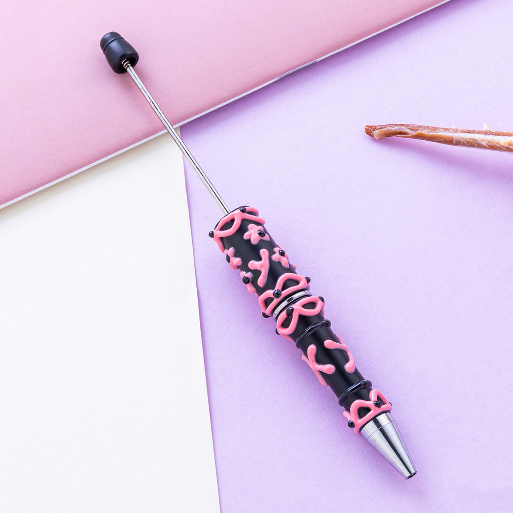 12-Color DIY cream glue hand-painted bead pen, creative handmade DIY, handmade oil painting ballpoint pen, cute girl heart plastic pen