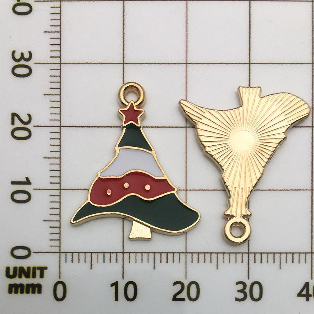 50 assorted gold plated enamel christmas charm