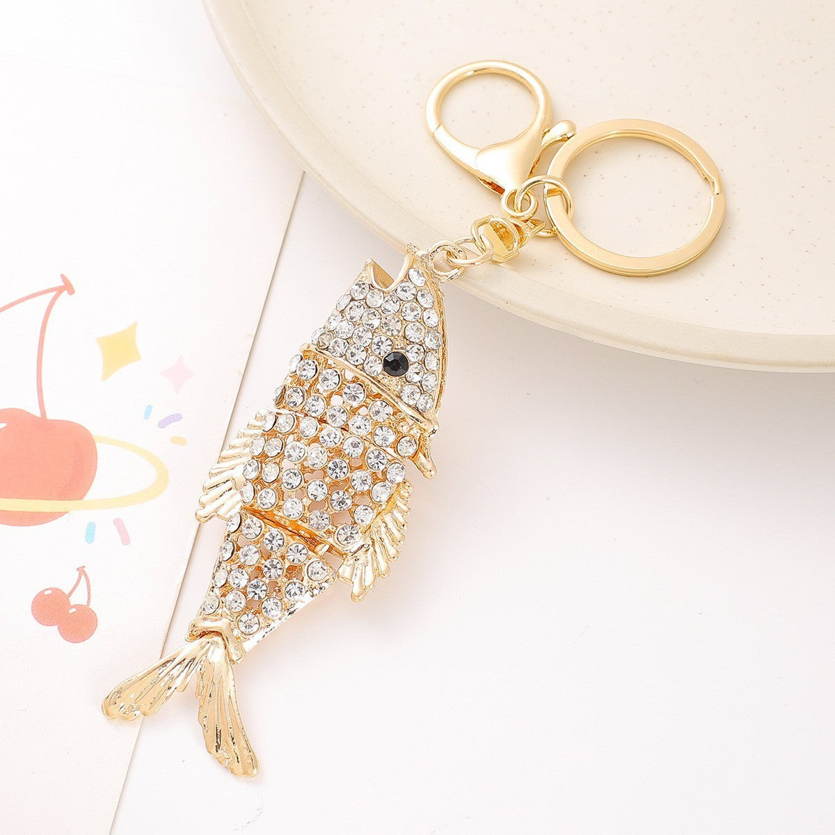 9-Type Colorful Ocean Animal Diamond Wallet Pendant Key Ring