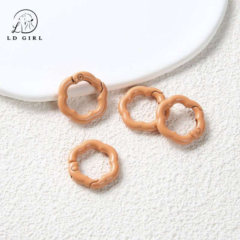 A Flower spring buckle, spring ring opening, book ring, card ring