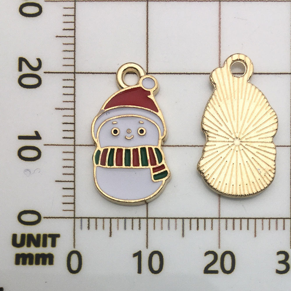 50 assorted gold plated enamel christmas charm