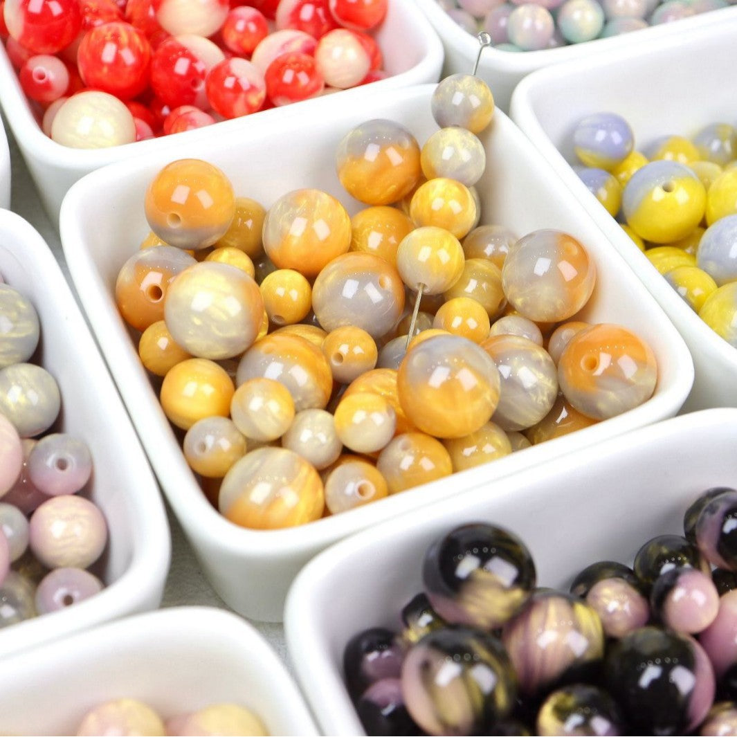 NO.17 Two-Tone  Resin Beads 鎏金双笙