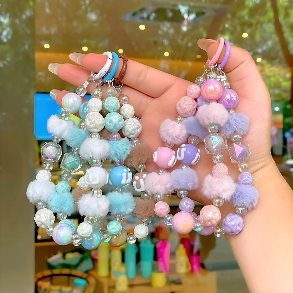 B4 new hairball hand-painted beads/mobile phone chain/bag hanging