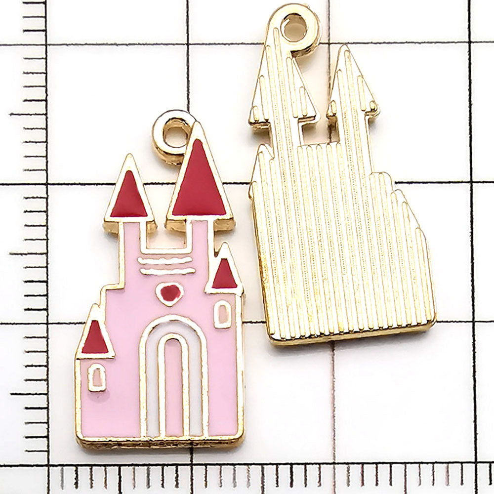 NO.20-3 Pink gold plated enamel charm