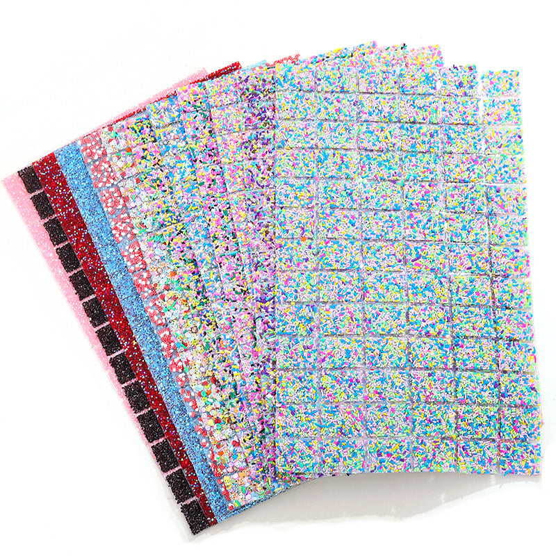 19-Type pointed bottom rhinestone with resin cylinder mixed double-sided rubber drill piece [whole piece 24 * 40cm small square 3 * 4cm]