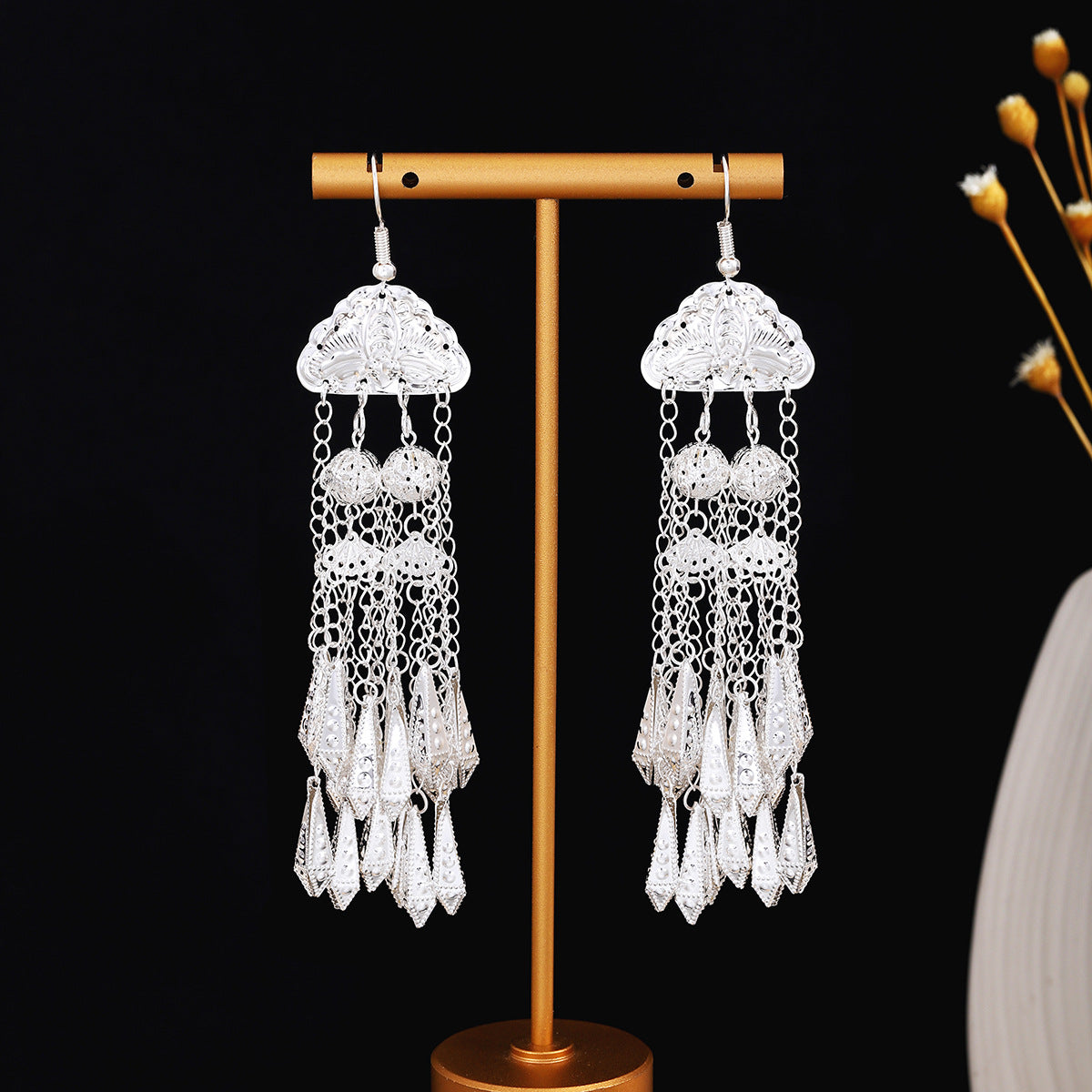 E6,Miao silver earrings