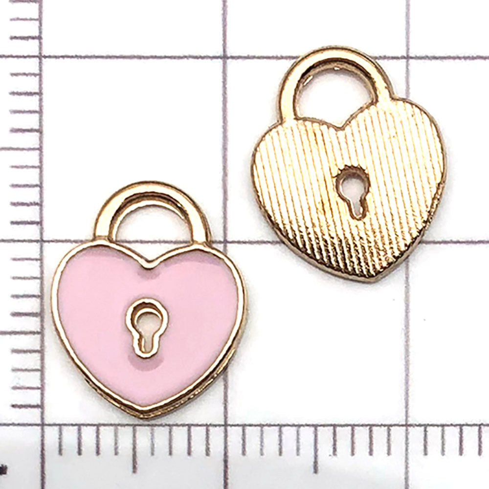 NO.20-3 Pink gold plated enamel charm