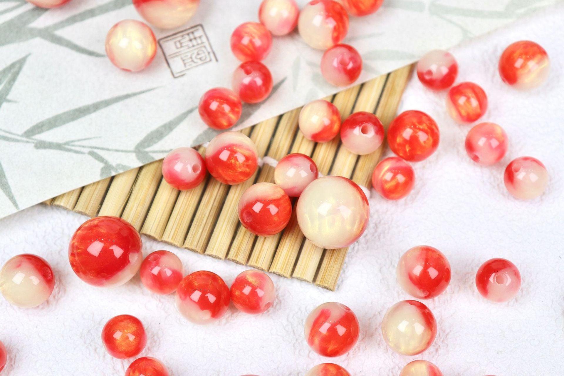 NO.17 Two-Tone  Resin Beads 鎏金双笙