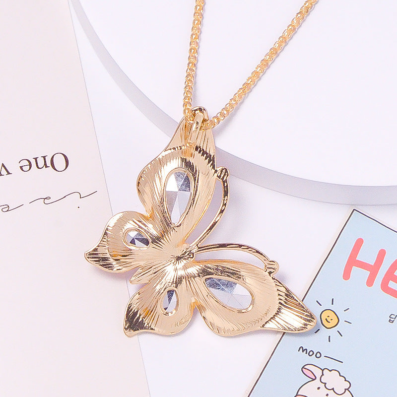 18-Color Stone Diamond Butterfly Keychain, Necklace