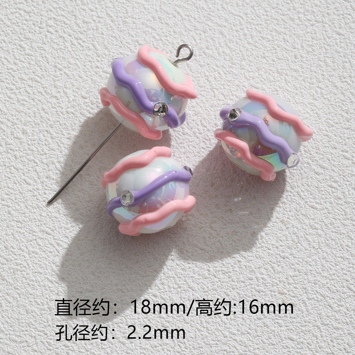 Pink special-shaped/heavy industry hand-painted beads/DIY accessories【桃之夭夭】