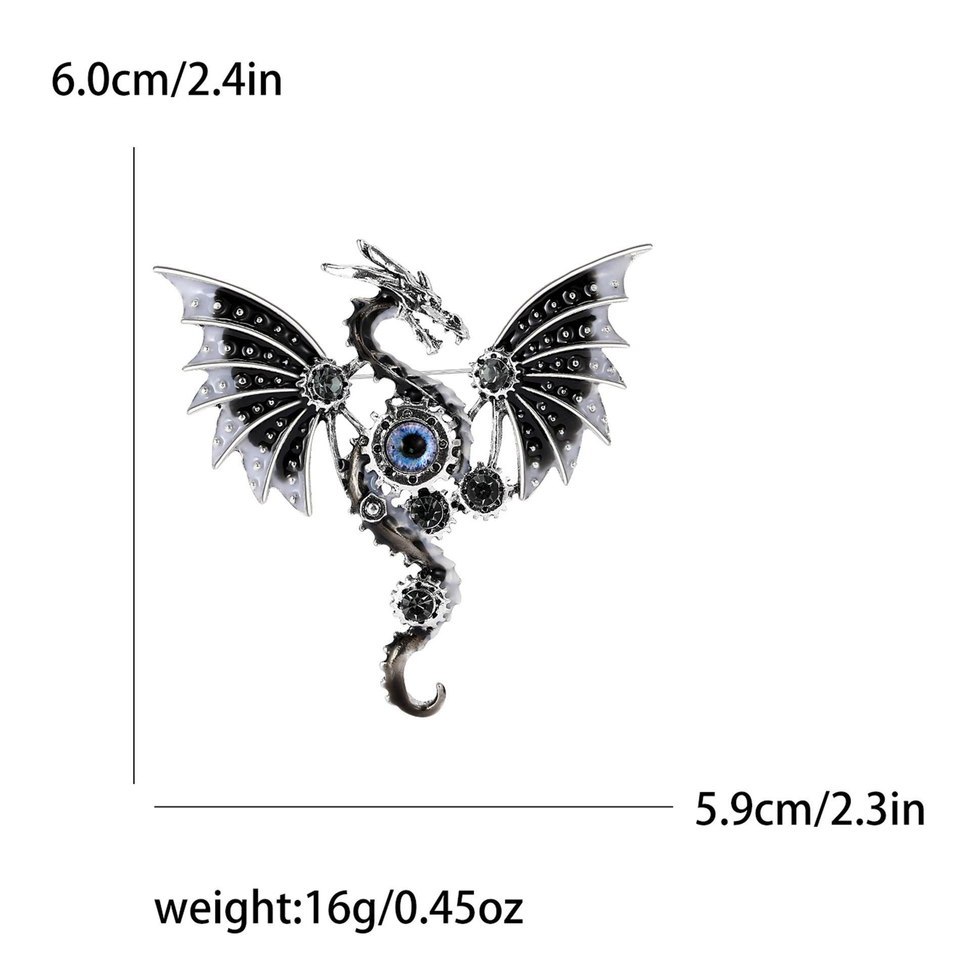 4-Color new electroplated dragon brooch