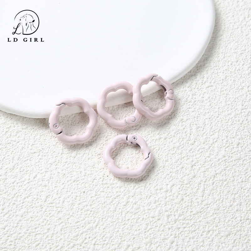 A Flower spring buckle, spring ring opening, book ring, card ring