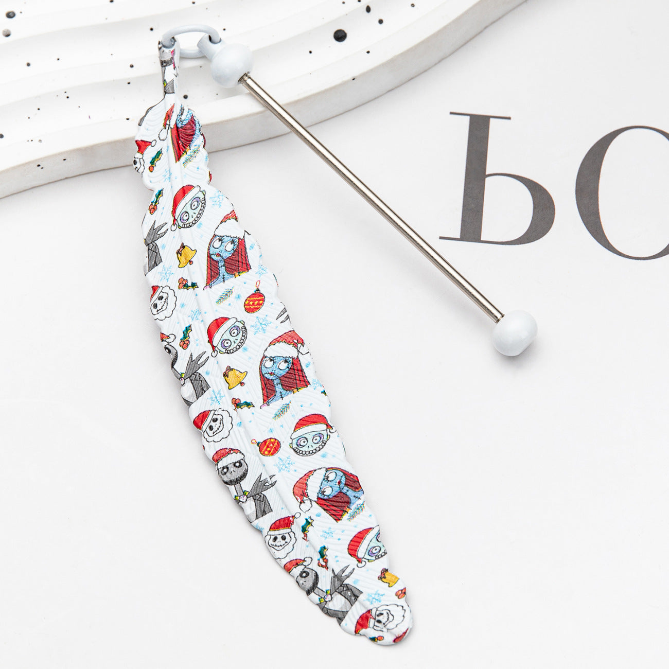 New DIY beaded feather bookmark, Christmas and Halloween metal bookmark, book page clip pendant.