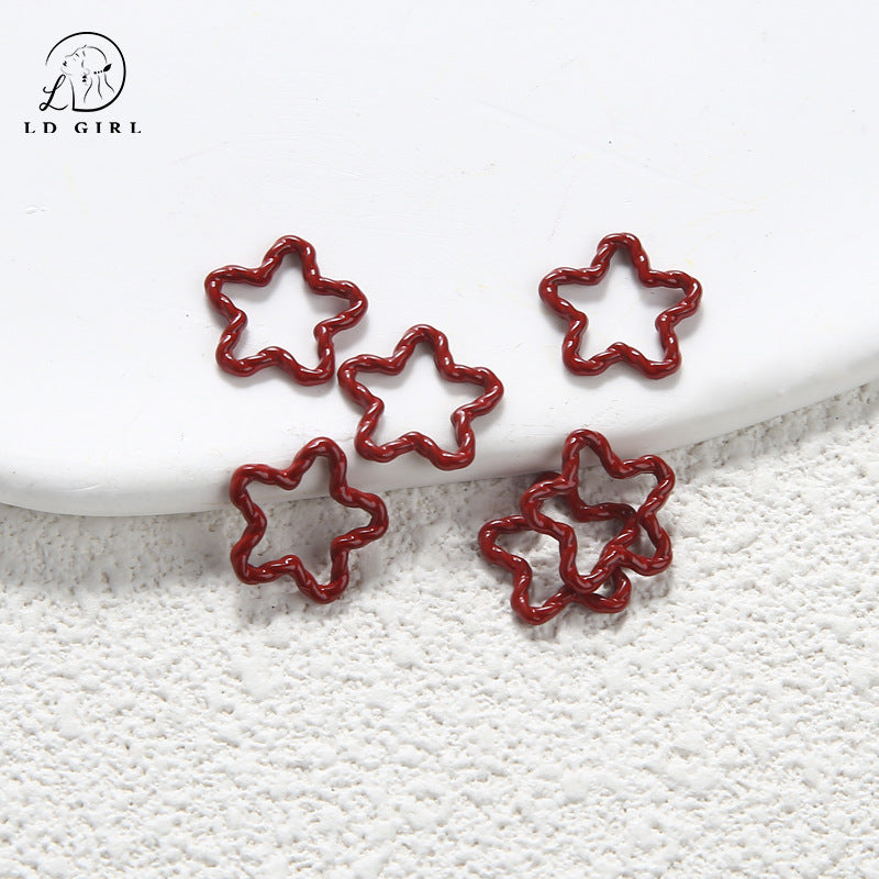 A color paint, pentagram closed ring, DIY accessories