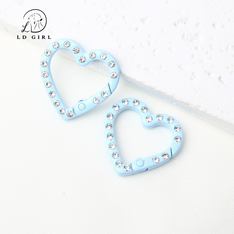 A25mm diamond set, love spring buckle, open ring, DIY jewelry accessories