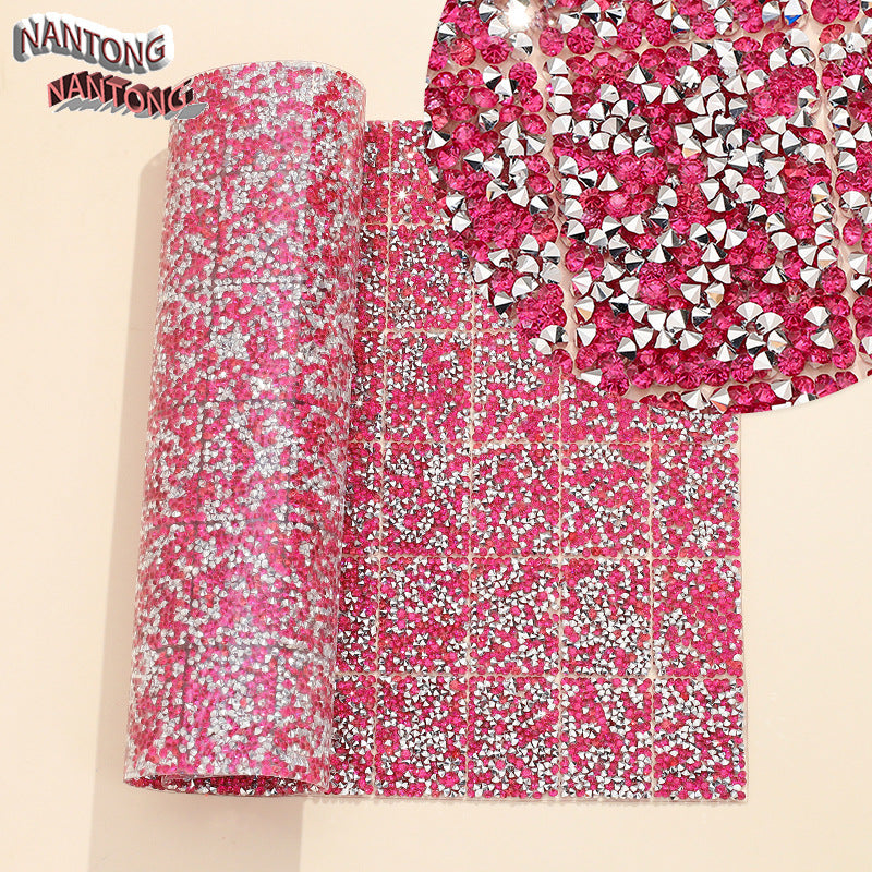 19-Type pointed bottom rhinestone with resin cylinder mixed double-sided rubber drill piece [whole piece 24 * 40cm small square 3 * 4cm]