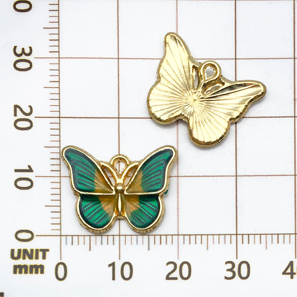 NO.5 Two-tone butterfly pendant charm