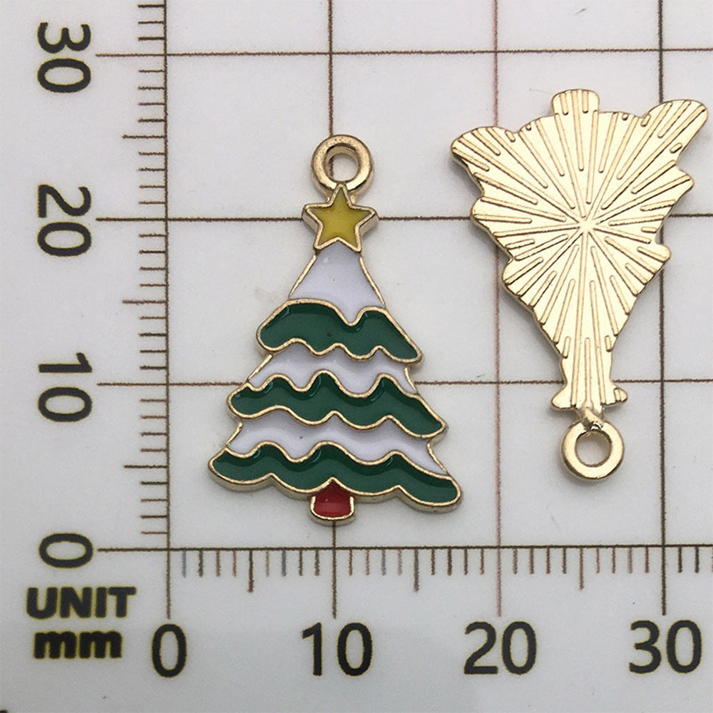 50 assorted gold plated enamel christmas charm