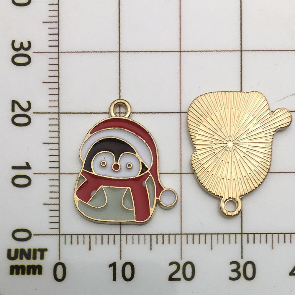 50 assorted gold plated enamel christmas charm