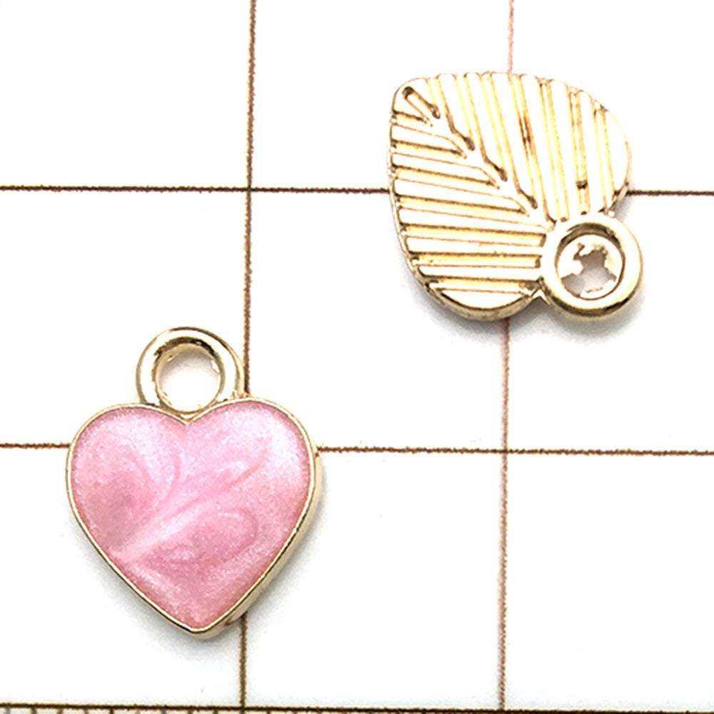 NO.20-3 Pink gold plated enamel charm