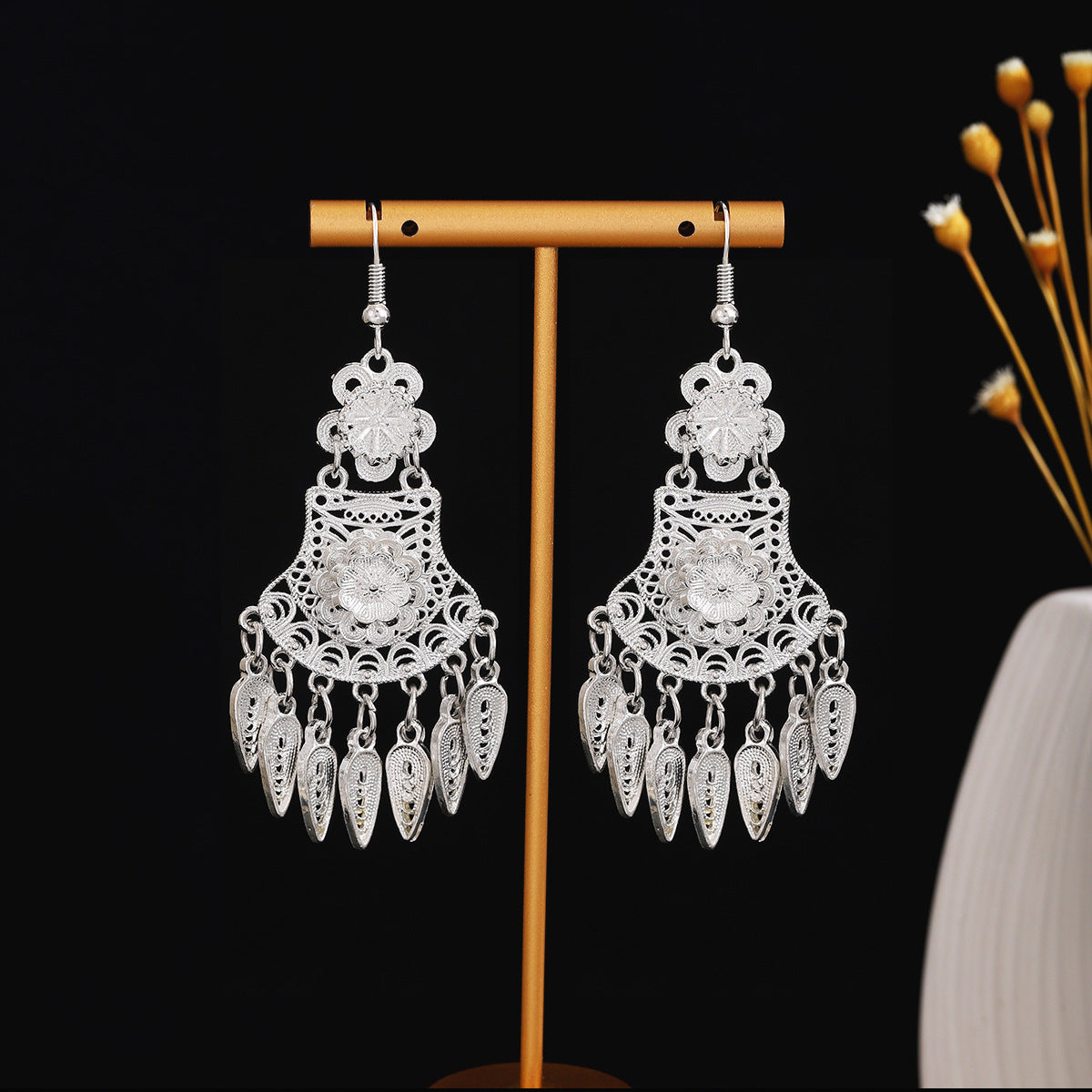 E6,Miao silver earrings