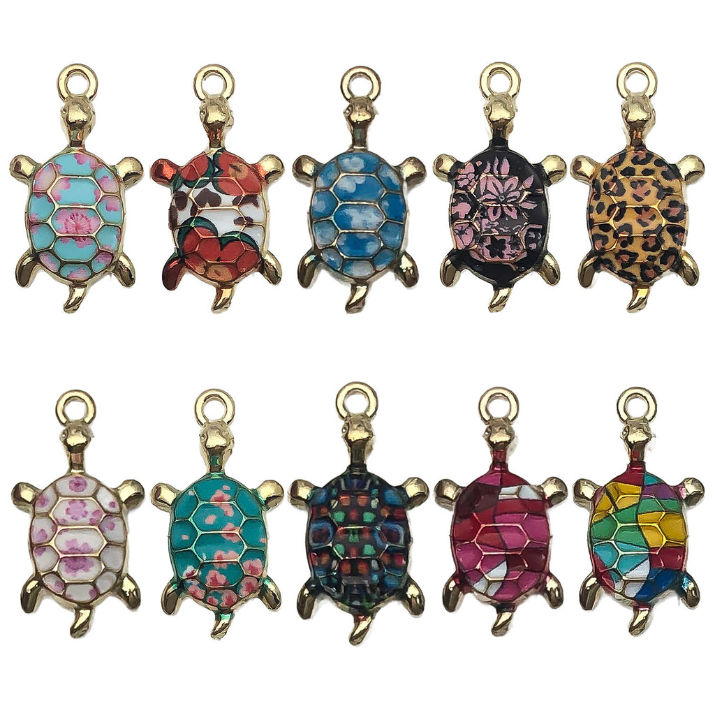 NO.18 Turtle gold plated enamel charm metal, alloy