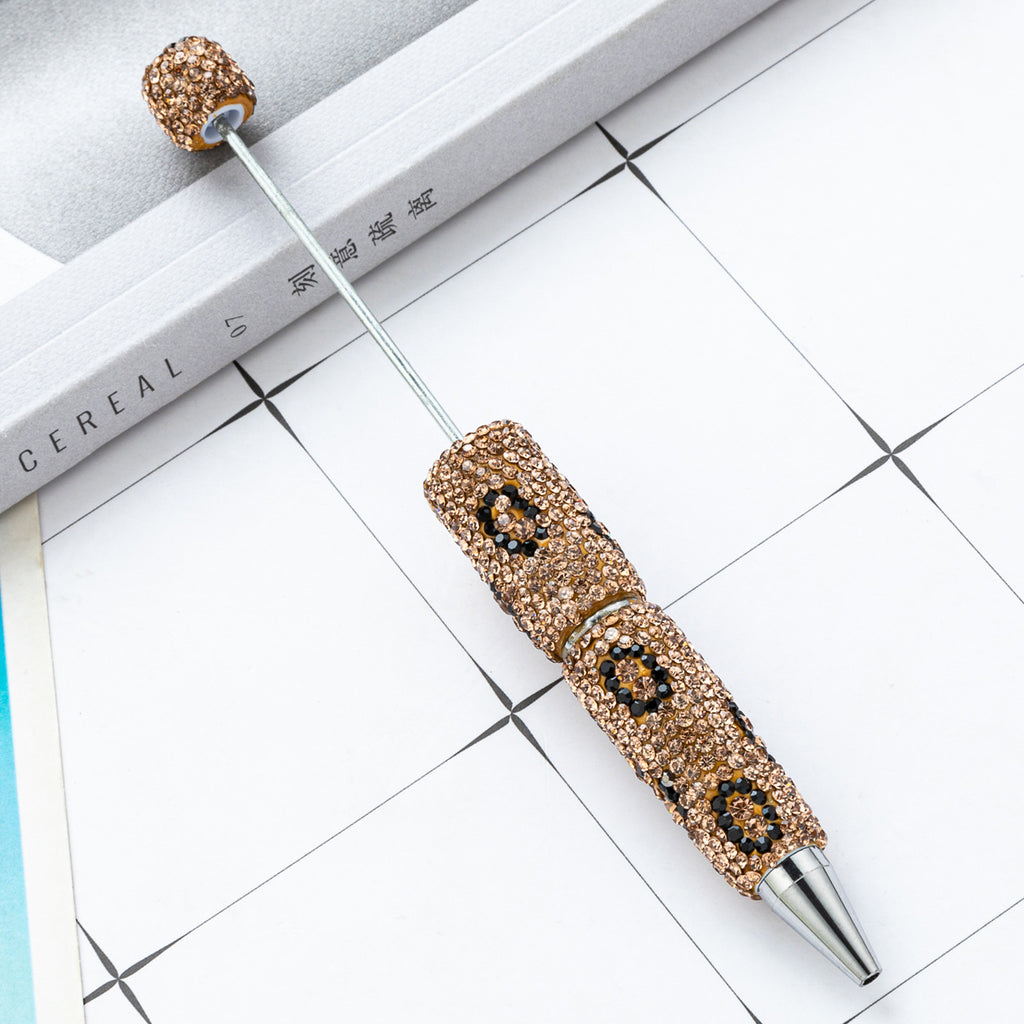 DIY Leopard print bead pen, handmade sticker drill pen