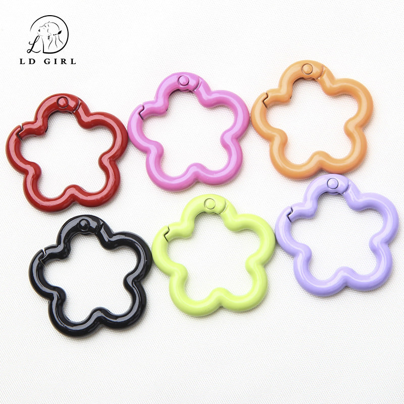 A large flower spring chain, DIY keychain