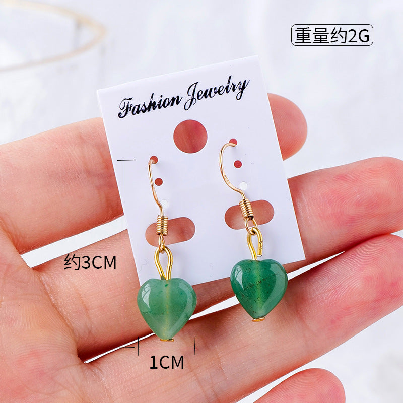 6-Types,2-Color, Natural crystal and gemstone earrings