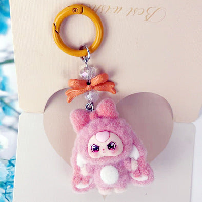 Bow model, flocked new baby three-year-old cartoon keychain