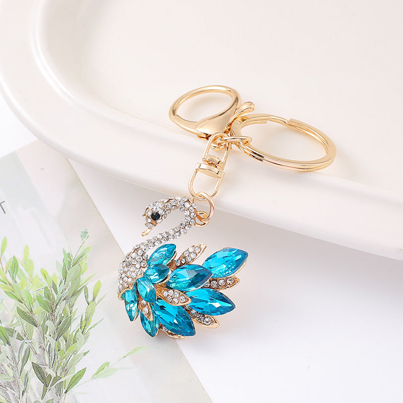 5-Color Diamond Swan Car, Keychain, Pendant, Cute Ladies Bag Accessories