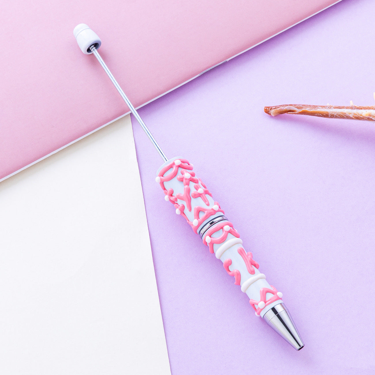 12-Color DIY cream glue hand-painted bead pen, creative handmade DIY, handmade oil painting ballpoint pen, cute girl heart plastic pen